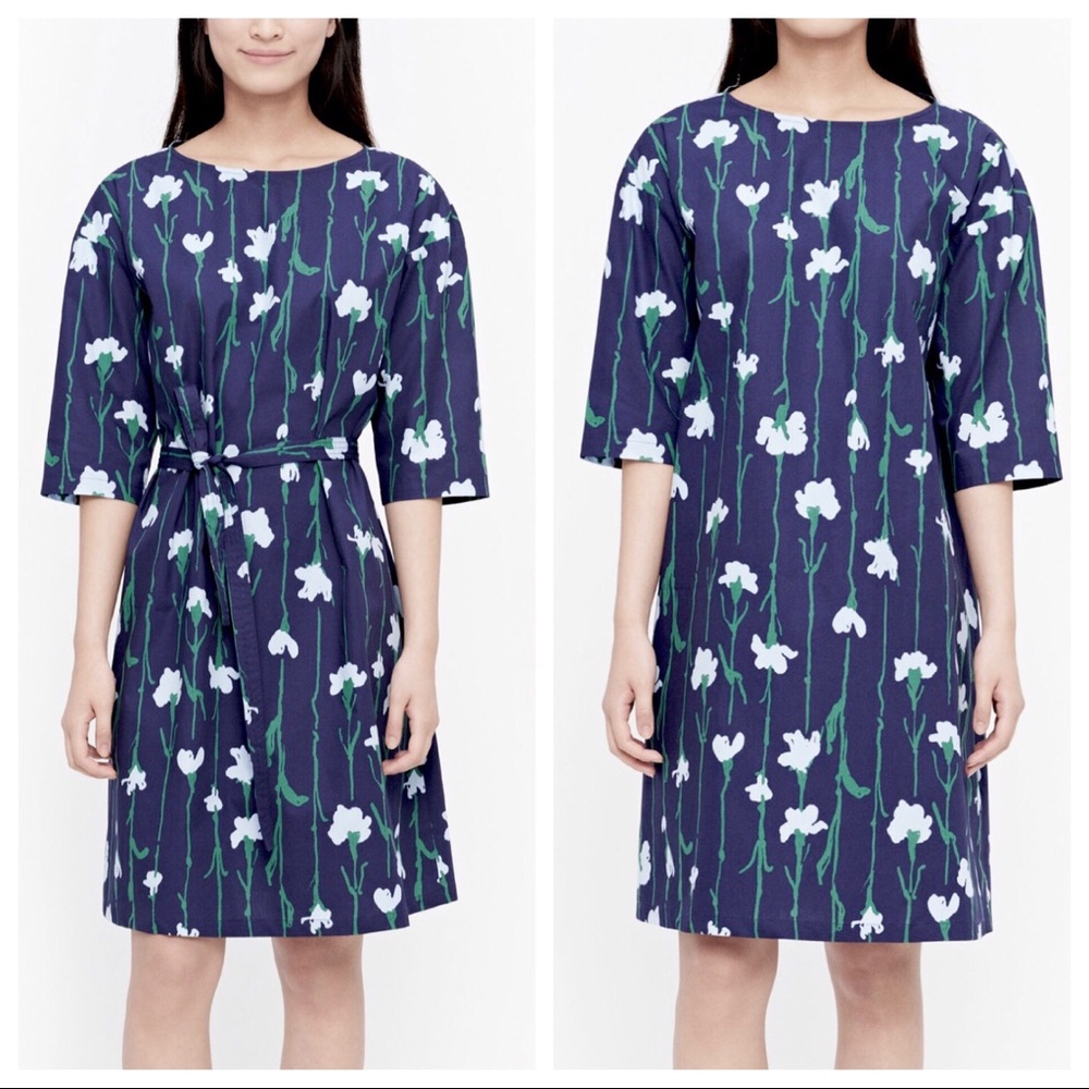 Marimekko Tarika Viivakukka Line Flower Dress NWT Size 34 / US XS - Picture 12 of 16